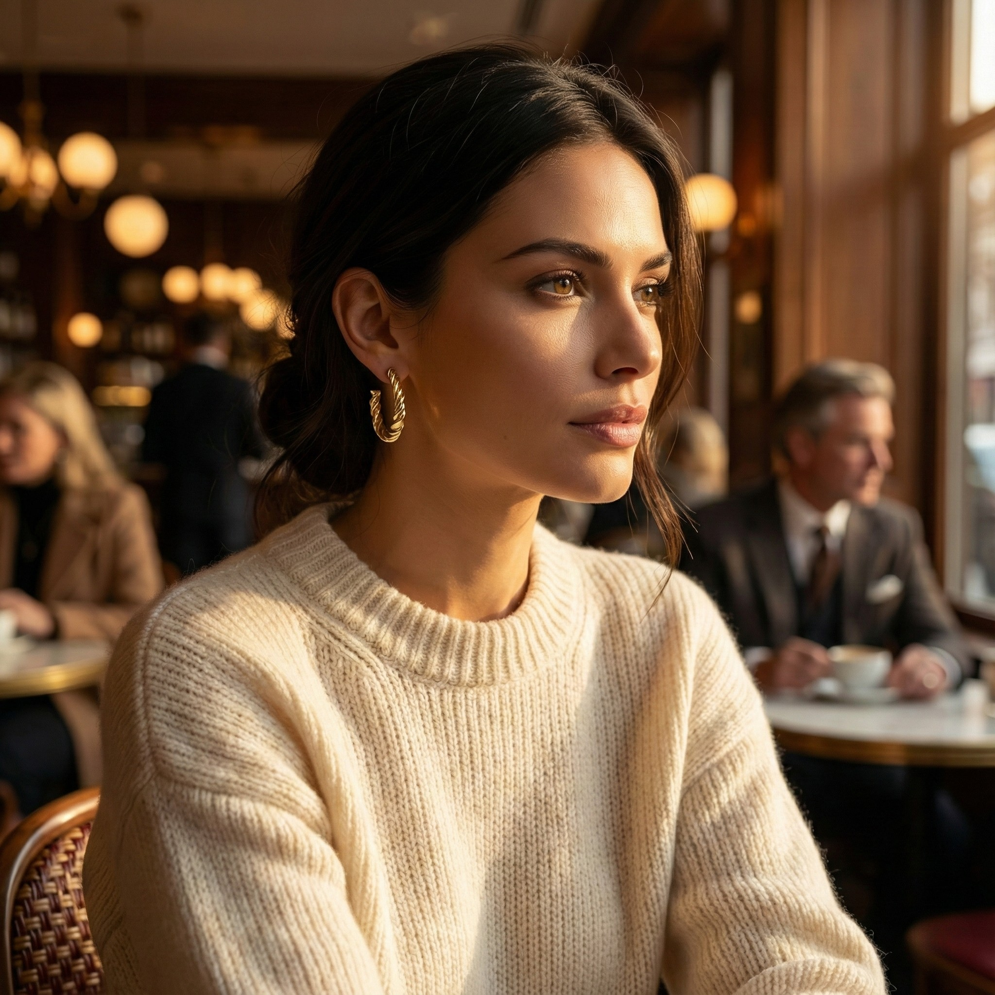 Złote Kolczyki CROISSANT HOOPS – Model Chunky Twist (Stal Szlachetna)