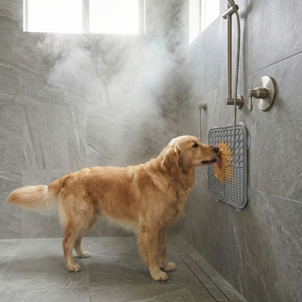 Mata Sensoryczna LICK PAD – Antystresowe SPA z Przyssawkami (Stone Grey)